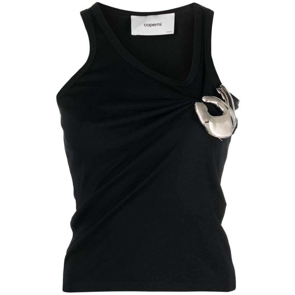 Coperni Emoji Metal-embellished Cotton Tank Top