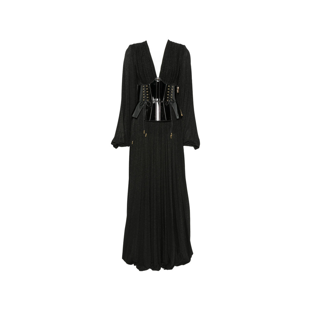 Elisabetta Franchi Corset-style Pleated Maxi Dress