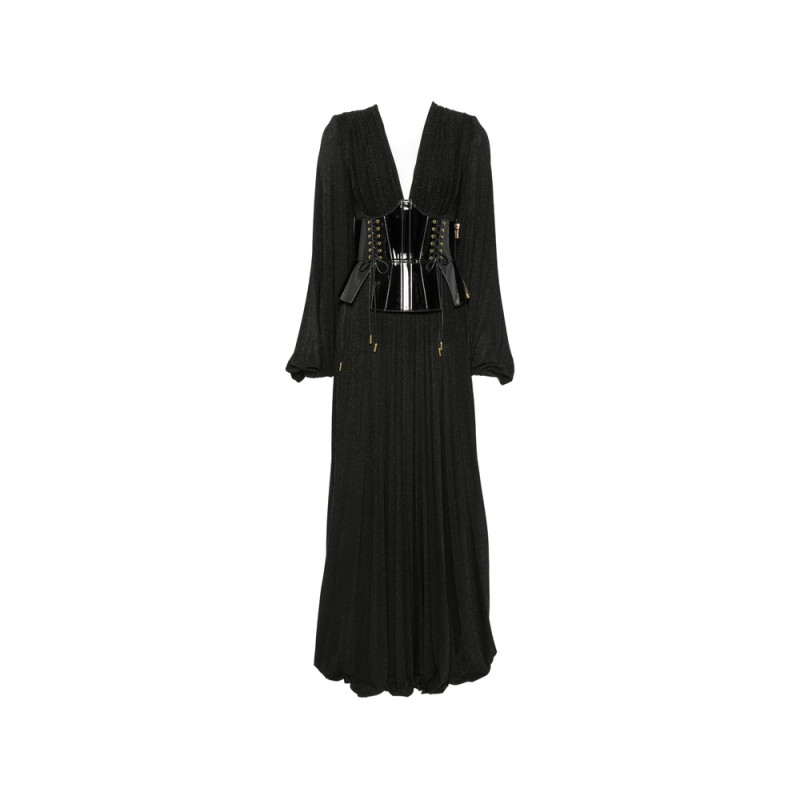 Elisabetta Franchi Corset-style Pleated Maxi Dress