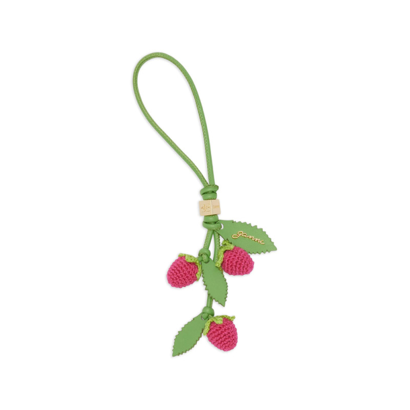 Ganni Strawberry Crocheted Keyring