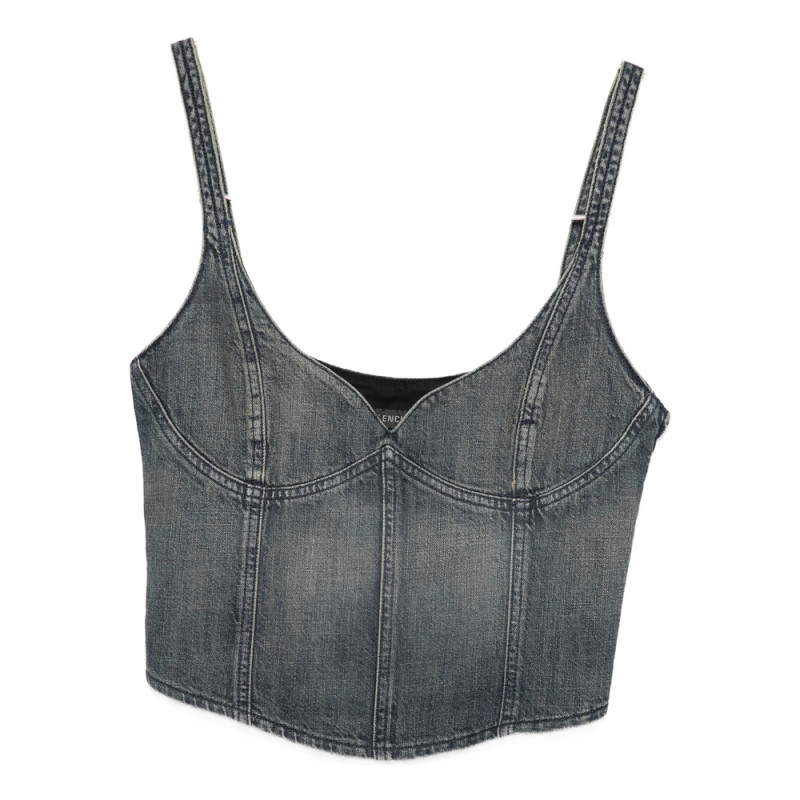 Balenciaga Denim Bustier Top