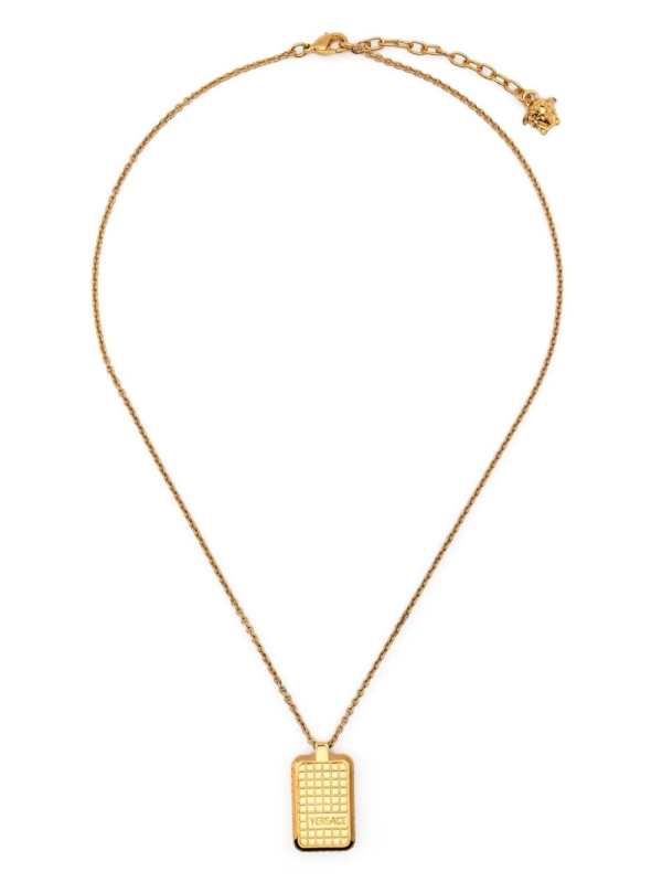 logo-engraved pendant necklace