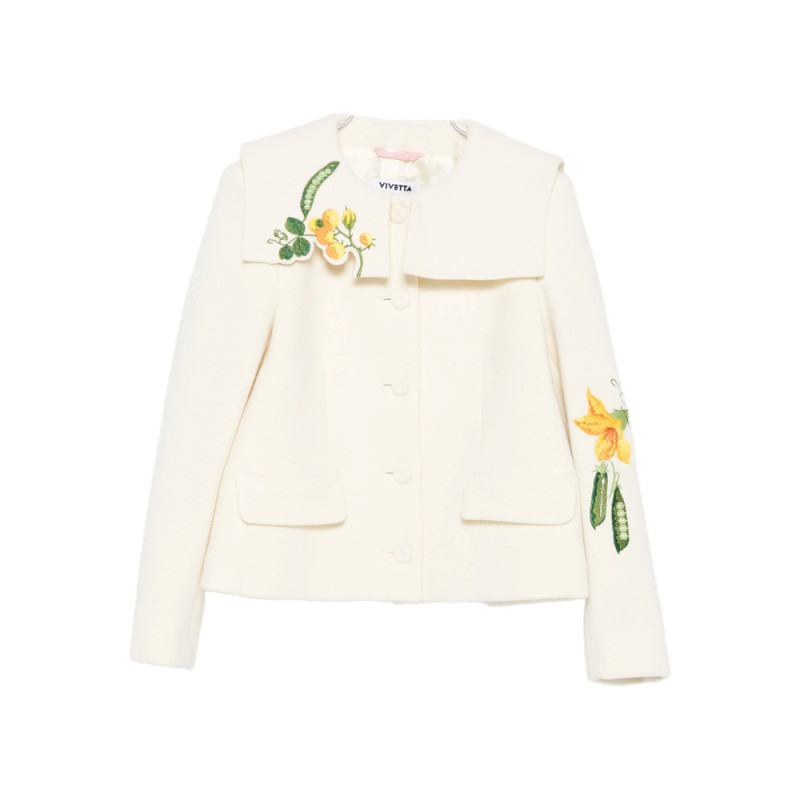 Vivetta Floral-embroidered Collar Jacket