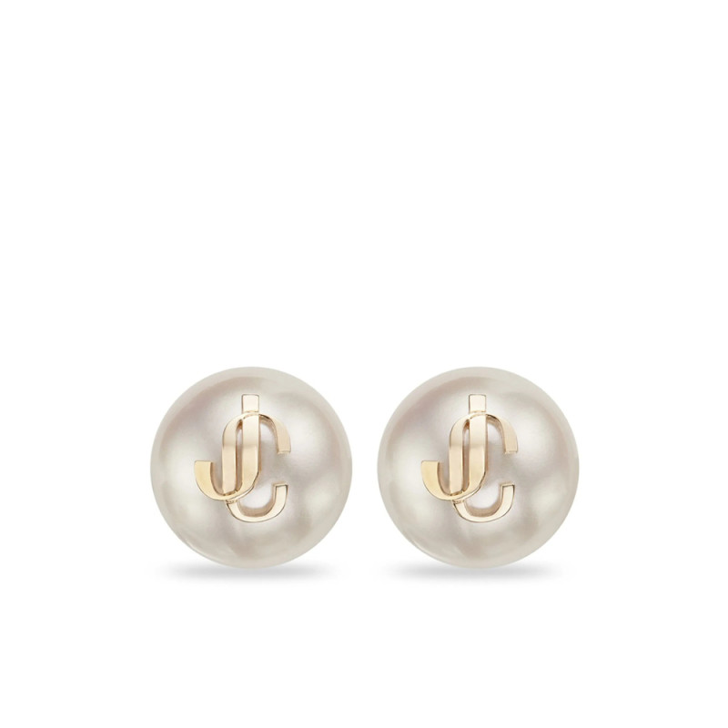 Jimmy Choo Debossed-logo Pearl Earrings