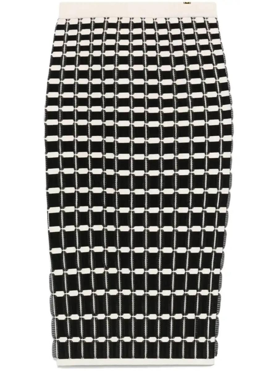 micro-ruffles midi skirt