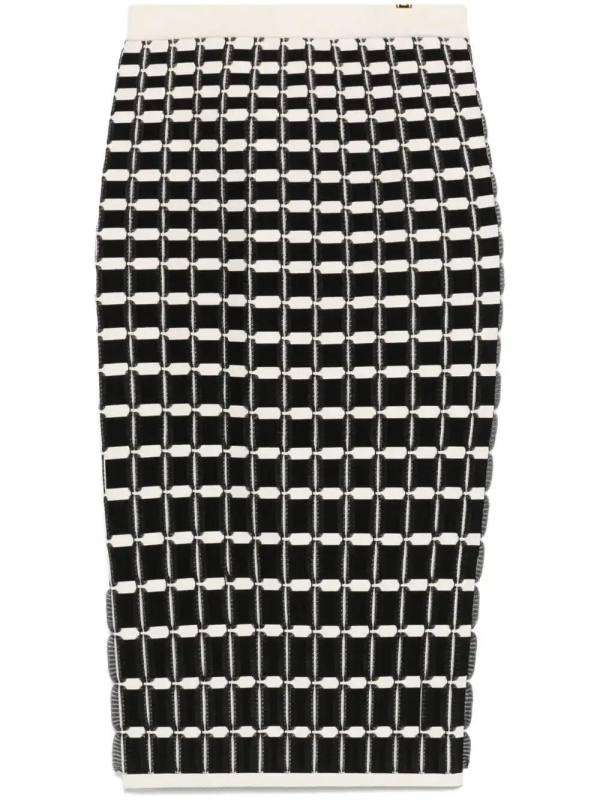 micro-ruffles midi skirt
