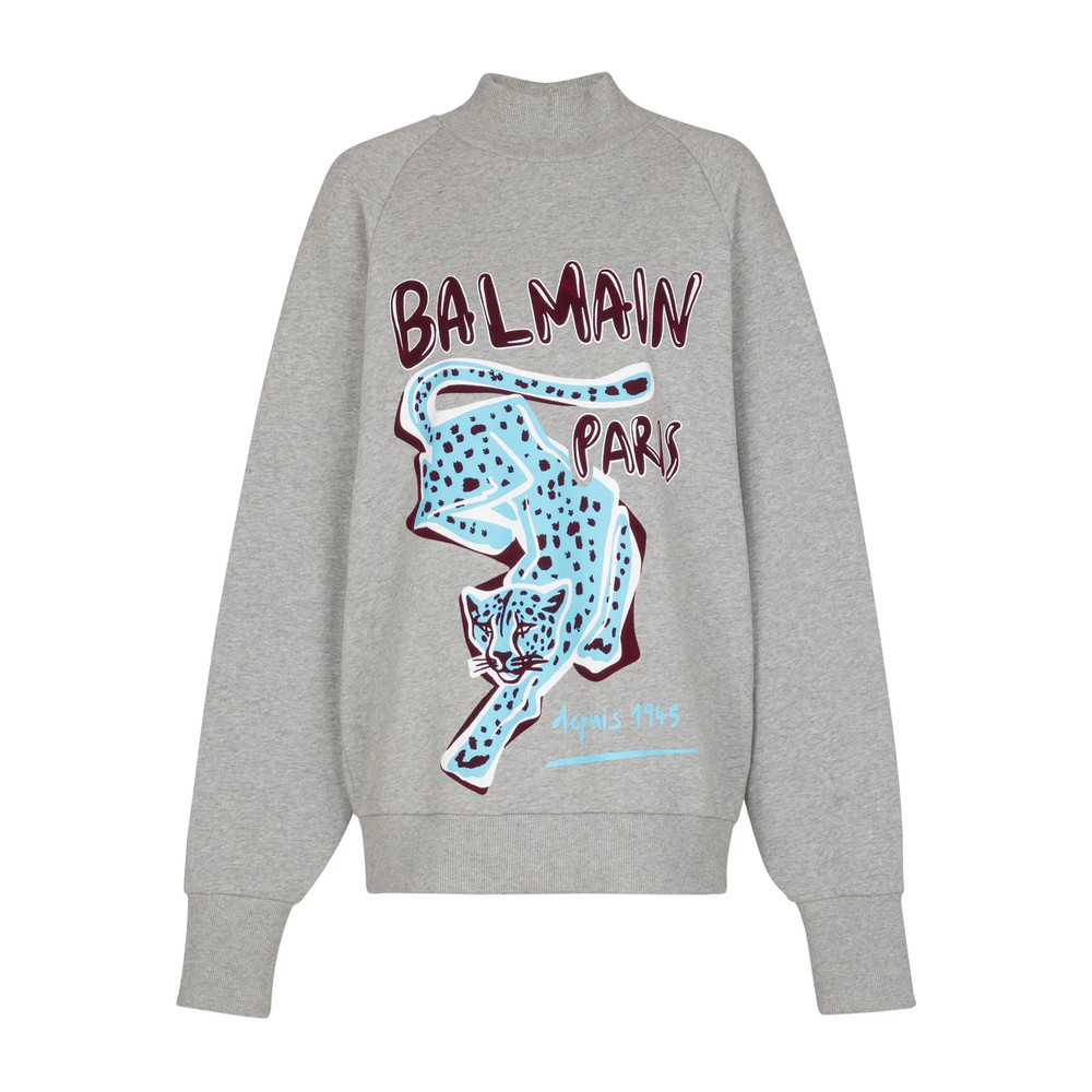 Balmain Cheetah-print Turtleneck Sweatshirt