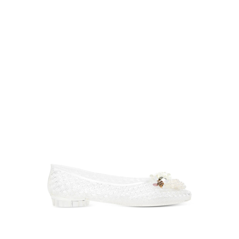 Heavenly Jelly Floral Appliqué Ballet Flats