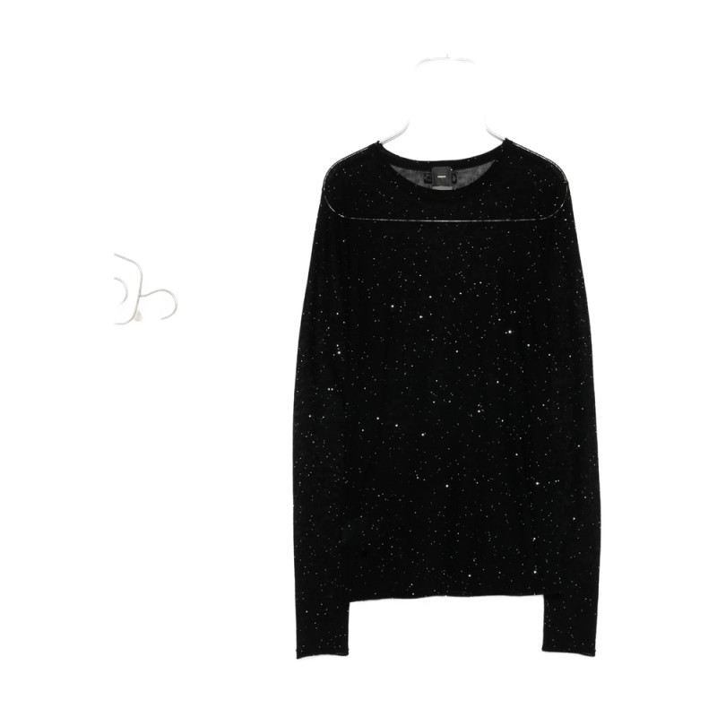 Pinko Glitter-embellished Long-sleeve Top