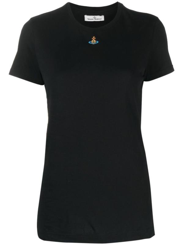 Orb logo-embroidery cotton T-shirt