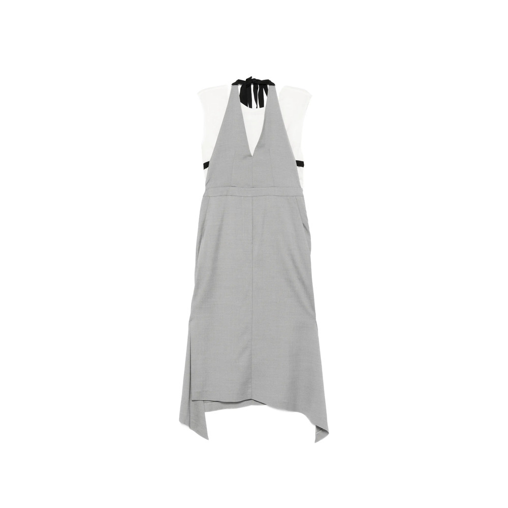 Tela V-neck Halterneck Midi Dress