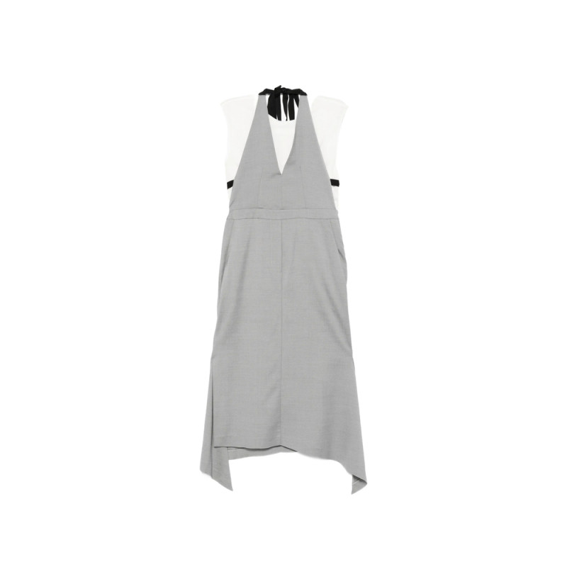 Tela V-neck Halterneck Midi Dress