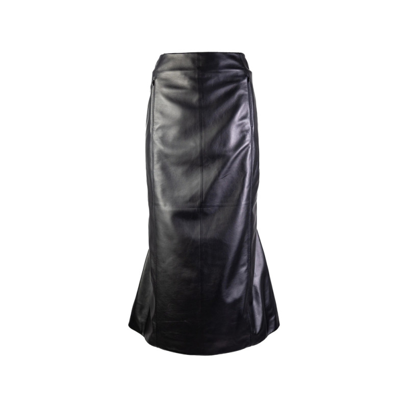Alaïa Leather Panelled Midi Skirt