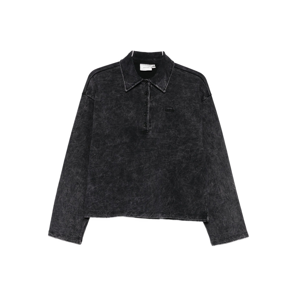 Gestuz GZneia Washed-effect Polo Top