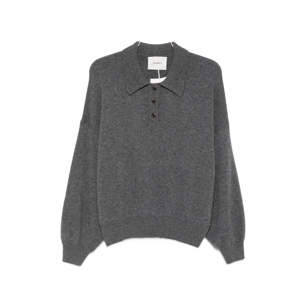 Lisa Yang Etta Button-fastening Polo-collar Sweater
