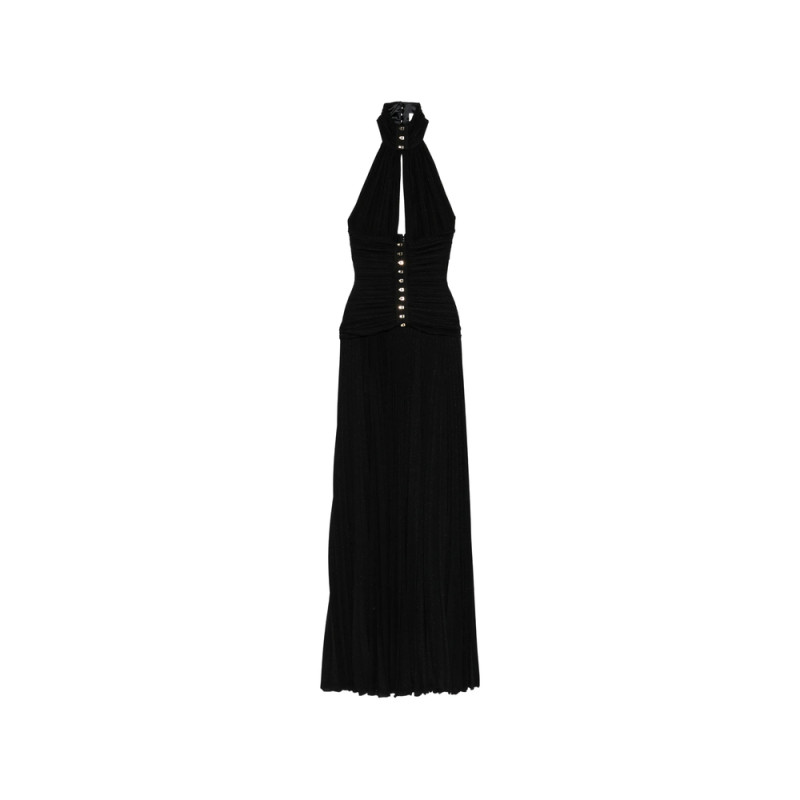 Elisabetta Franchi Halterneck Pleated Maxi Dress