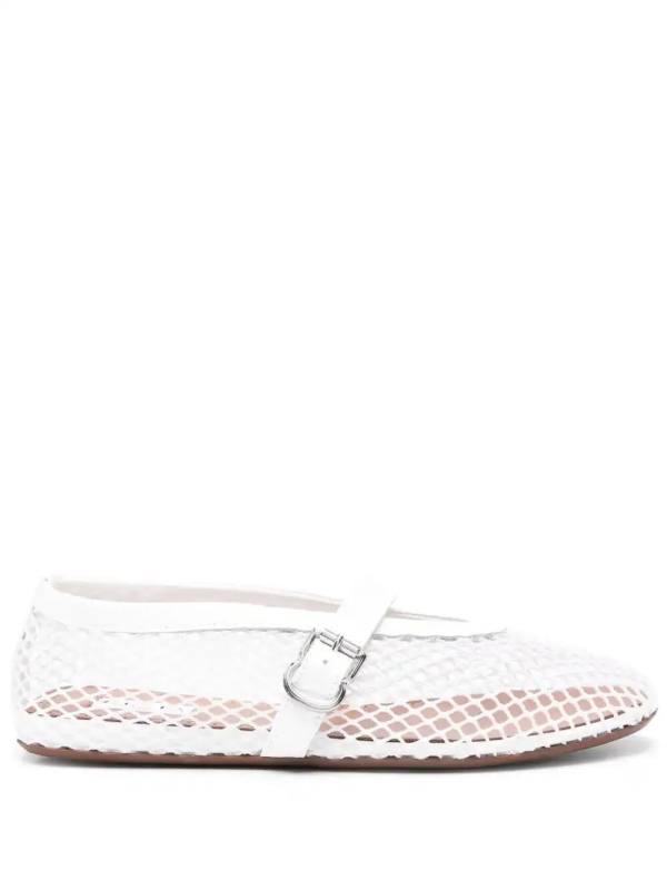 Fishnet ballerina shoes
