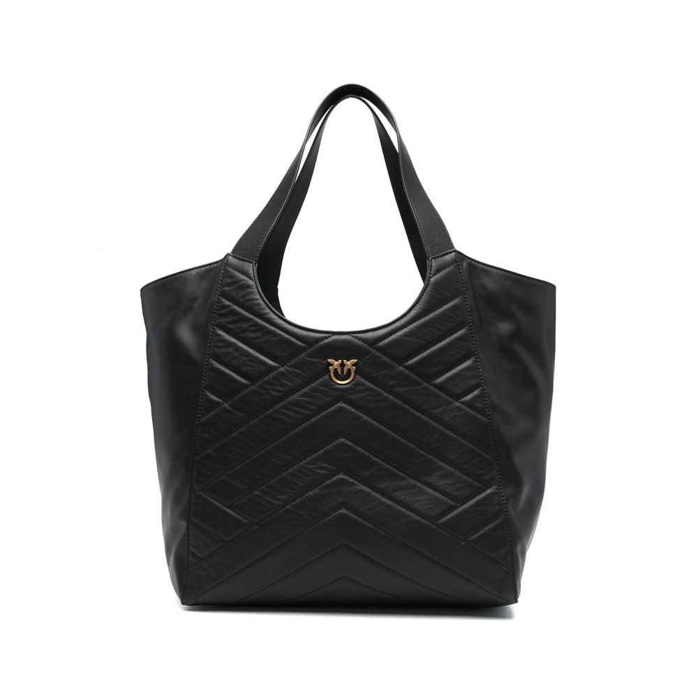 Pinko Quilted Leather Tote Bag