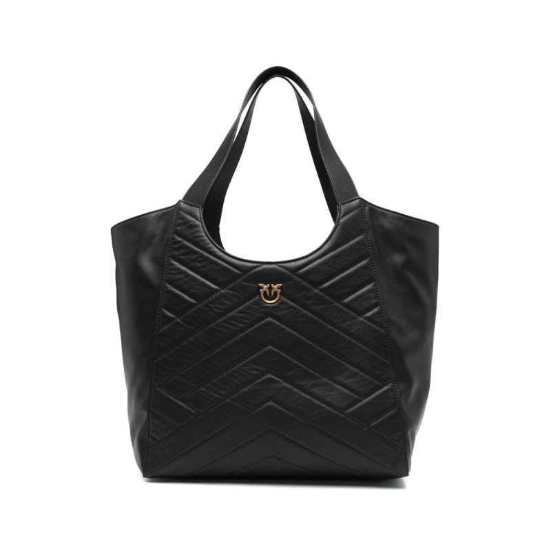Pinko Quilted Leather Tote Bag