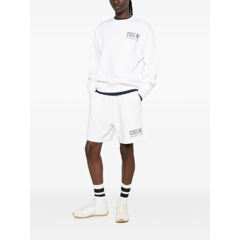 Sporty & Rich Lena Logo-print Elasticated Shorts