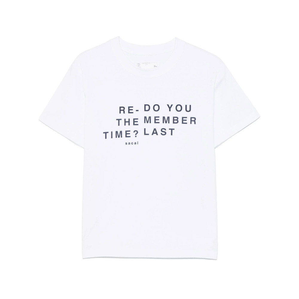 Sacai Flocked-slogan T-shirt