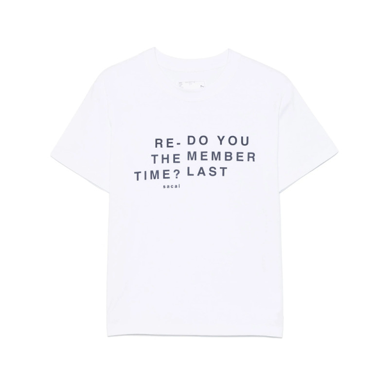 Sacai Flocked-slogan T-shirt