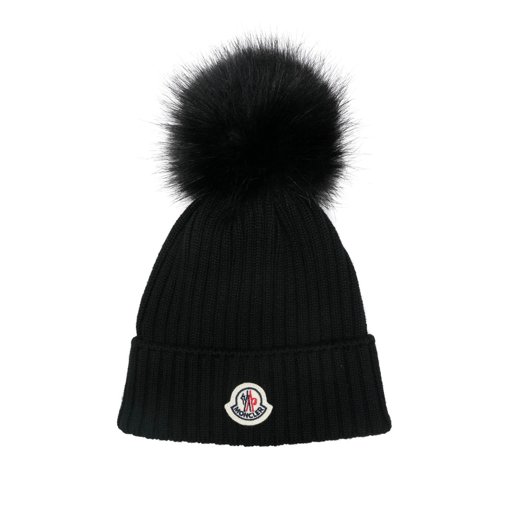 Moncler Pom-pom Logo-patch Beanie Hat