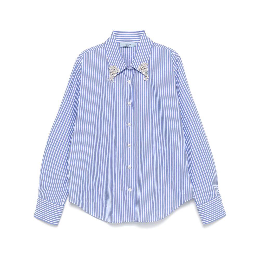 Prada Embroidered Stripe Shirt