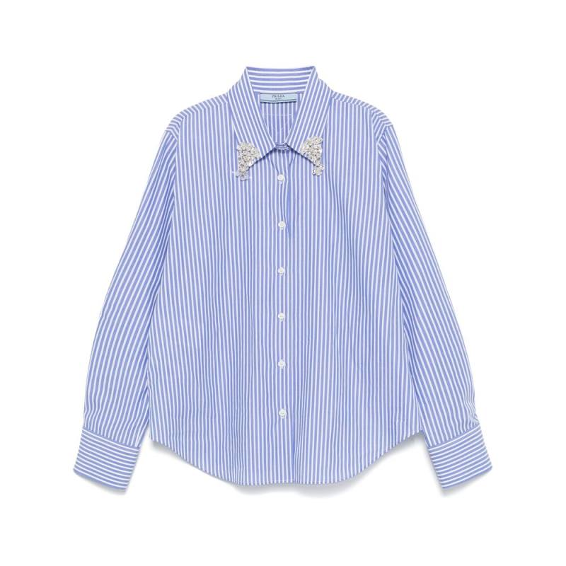 Prada Embroidered Stripe Shirt