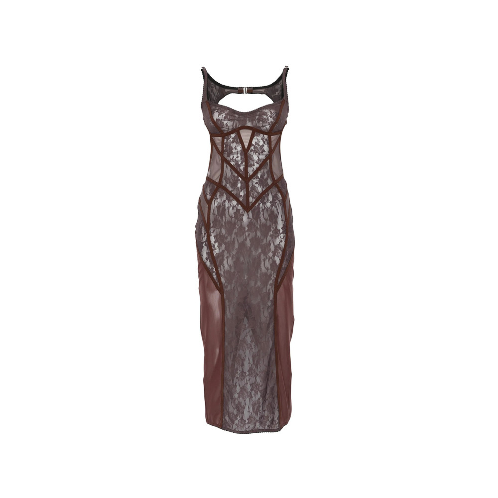 The Attico Lace-panelled Midi Dress