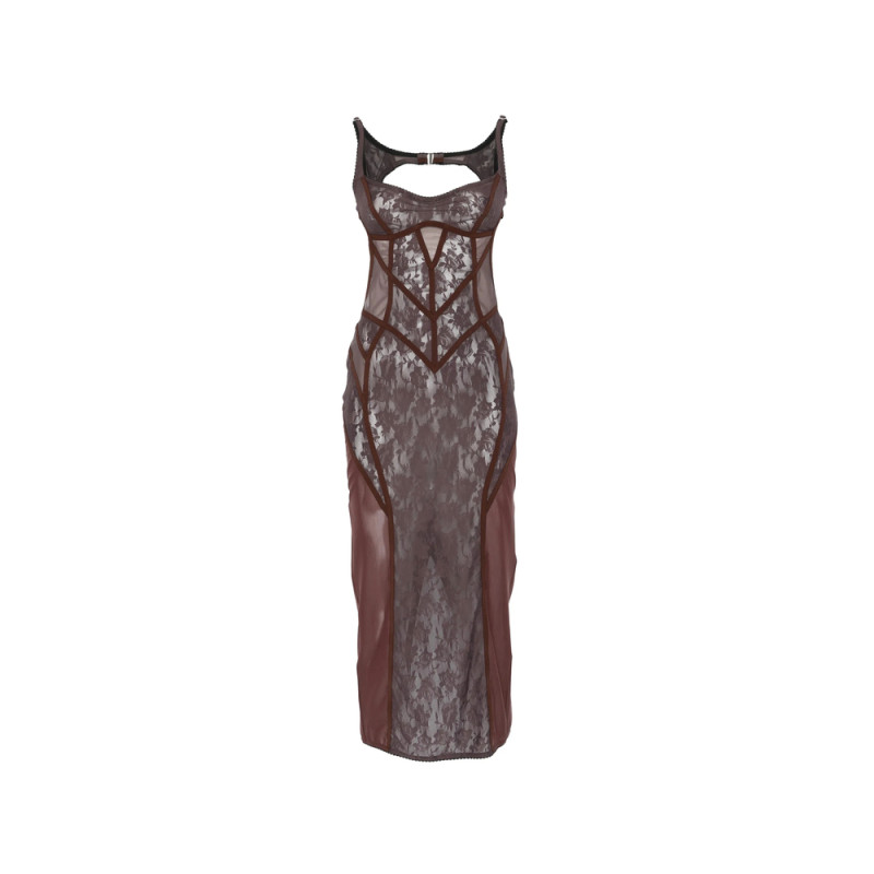 The Attico Lace-panelled Midi Dress