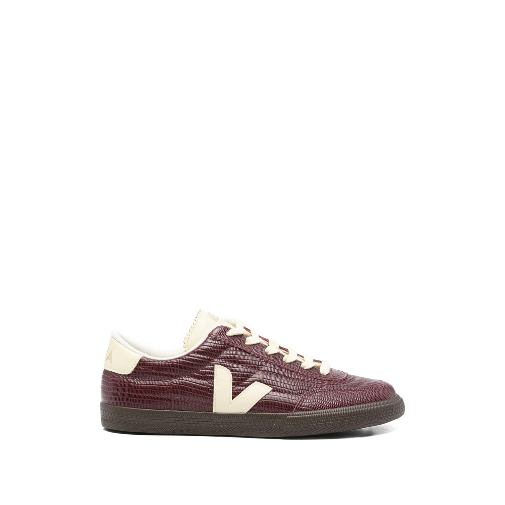Veja Lizard-effect Lace-up Sneakers