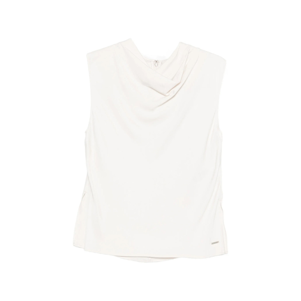 Calvin Klein Cowl-neck Twill Tank Top