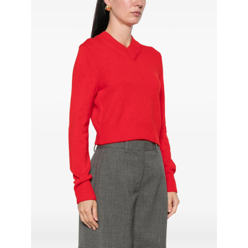 Soeur Jonas Ribbed-knit V-neck Sweater