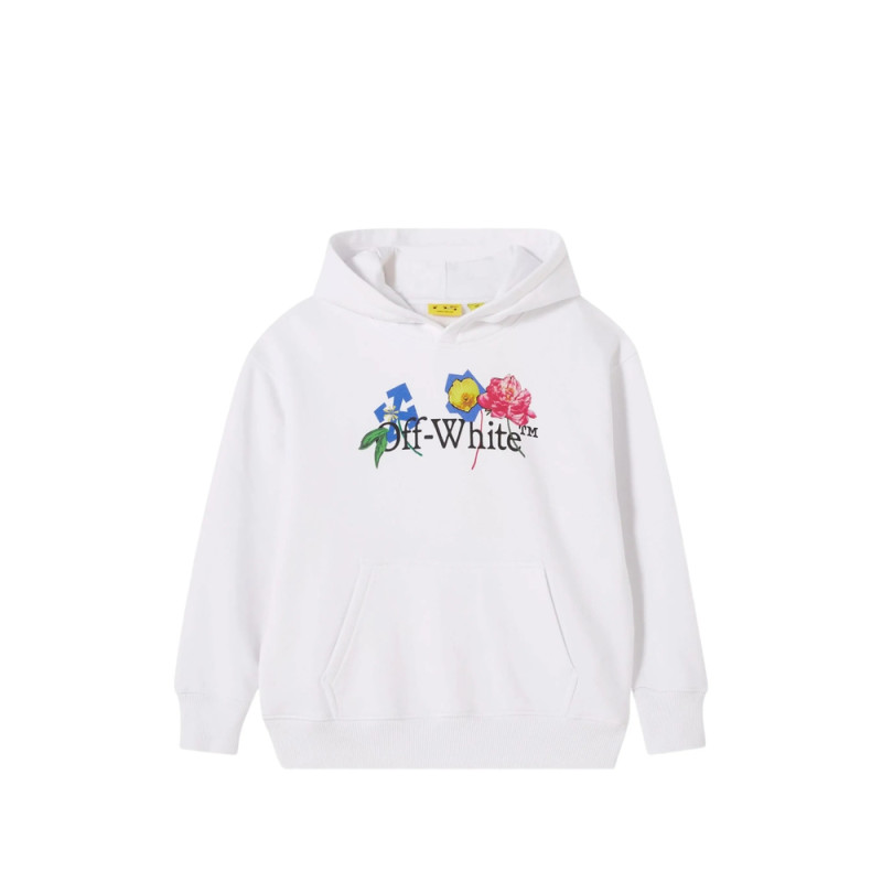 Off-white Big Bookish Flower Logo-print Cotton Hoodie