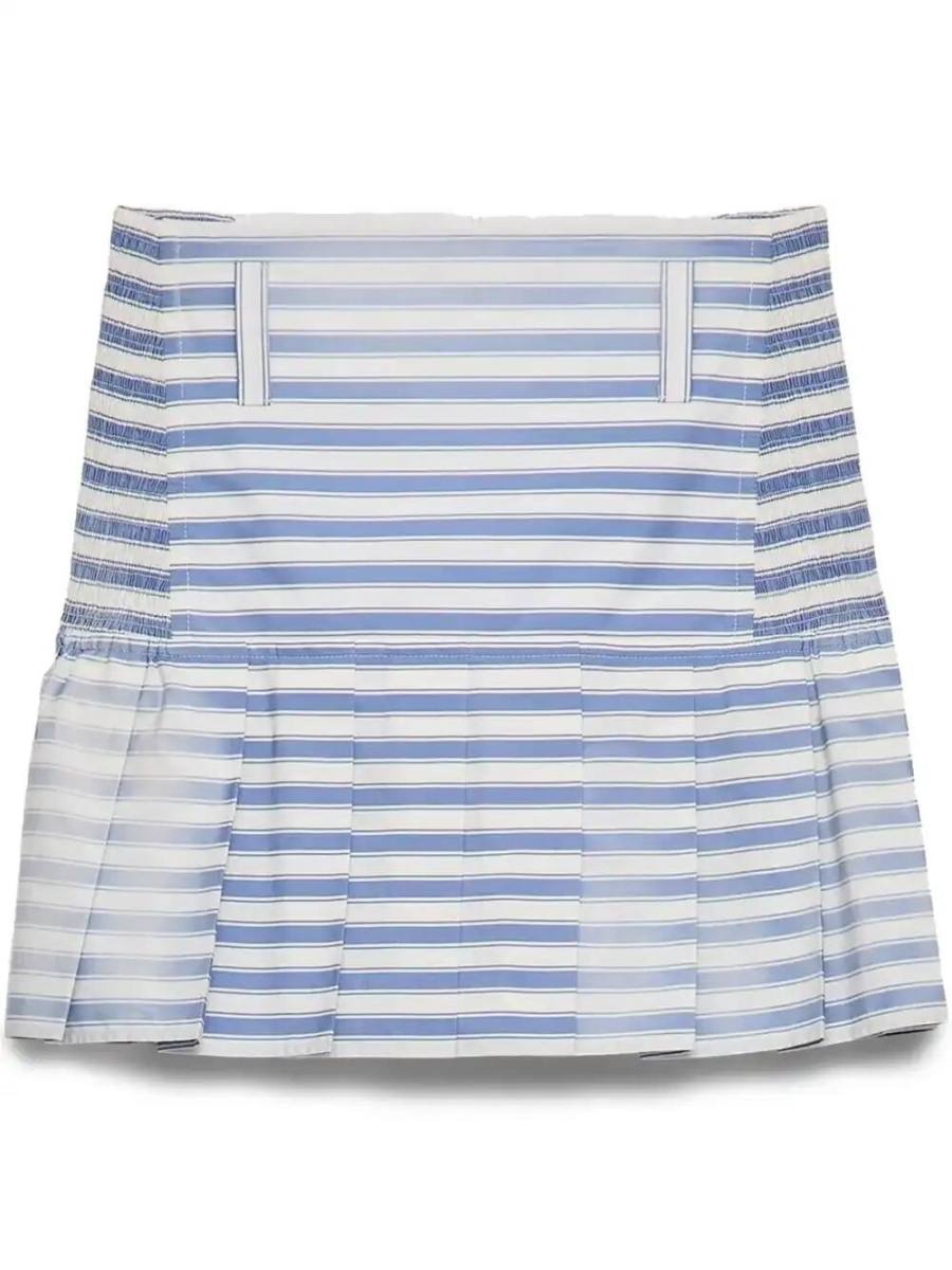 striped poplin mini skirt