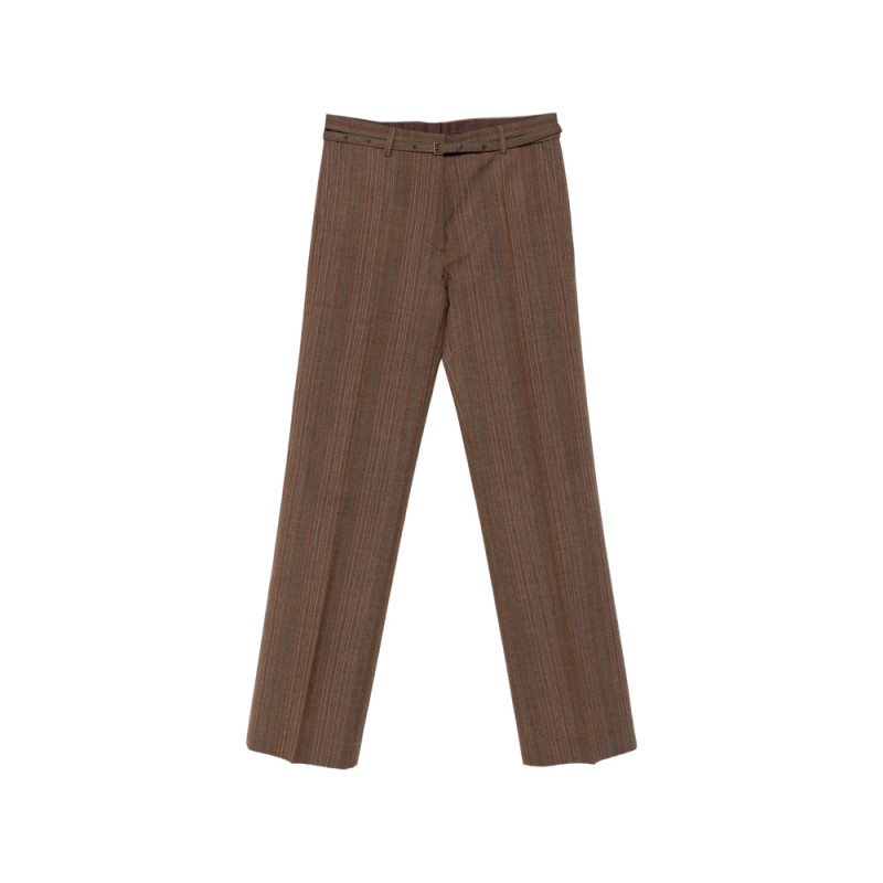 Dries Van Noten Presta Pinstripe-pattern Belted Trousers