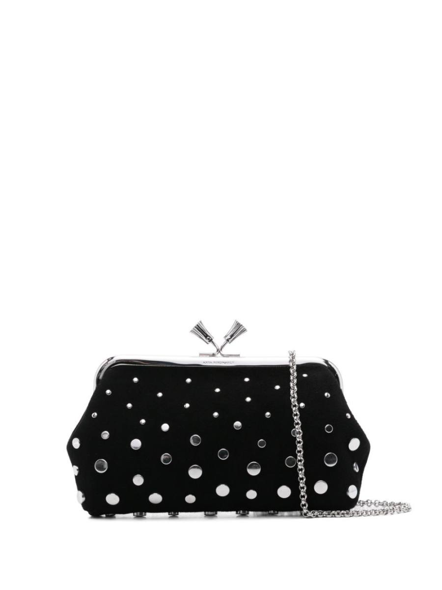 stud-embellished clutch bag