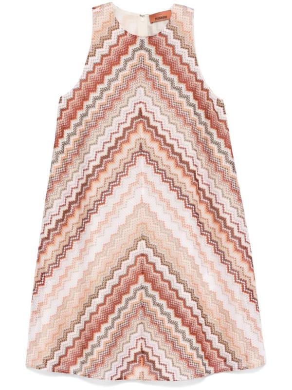 A-line zigzag patterned dress