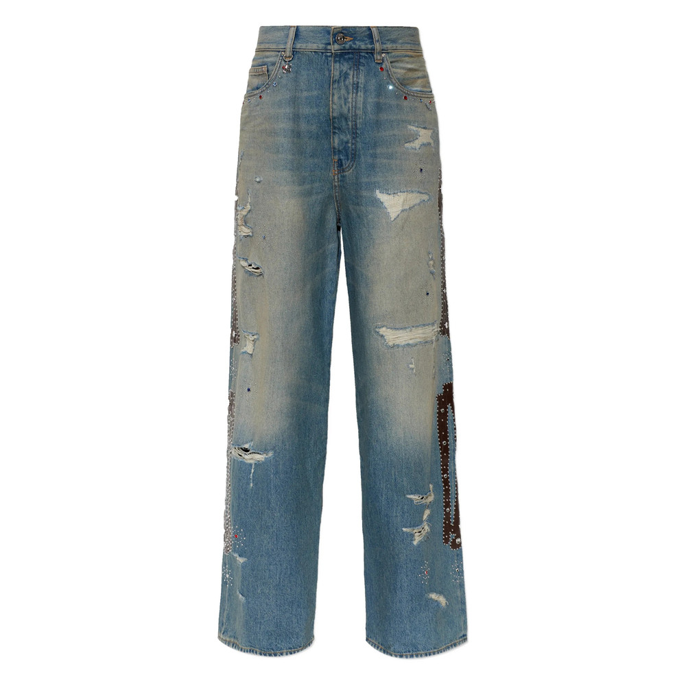 Amiri Distressed Embellished Jeans