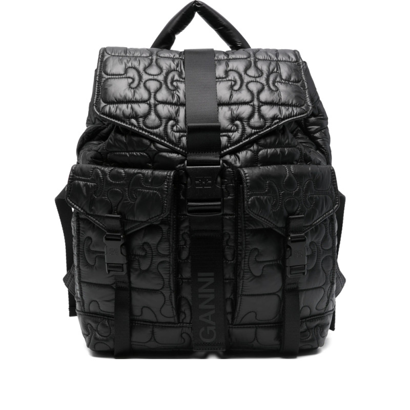 Ganni Quilted Buckle Backpack
