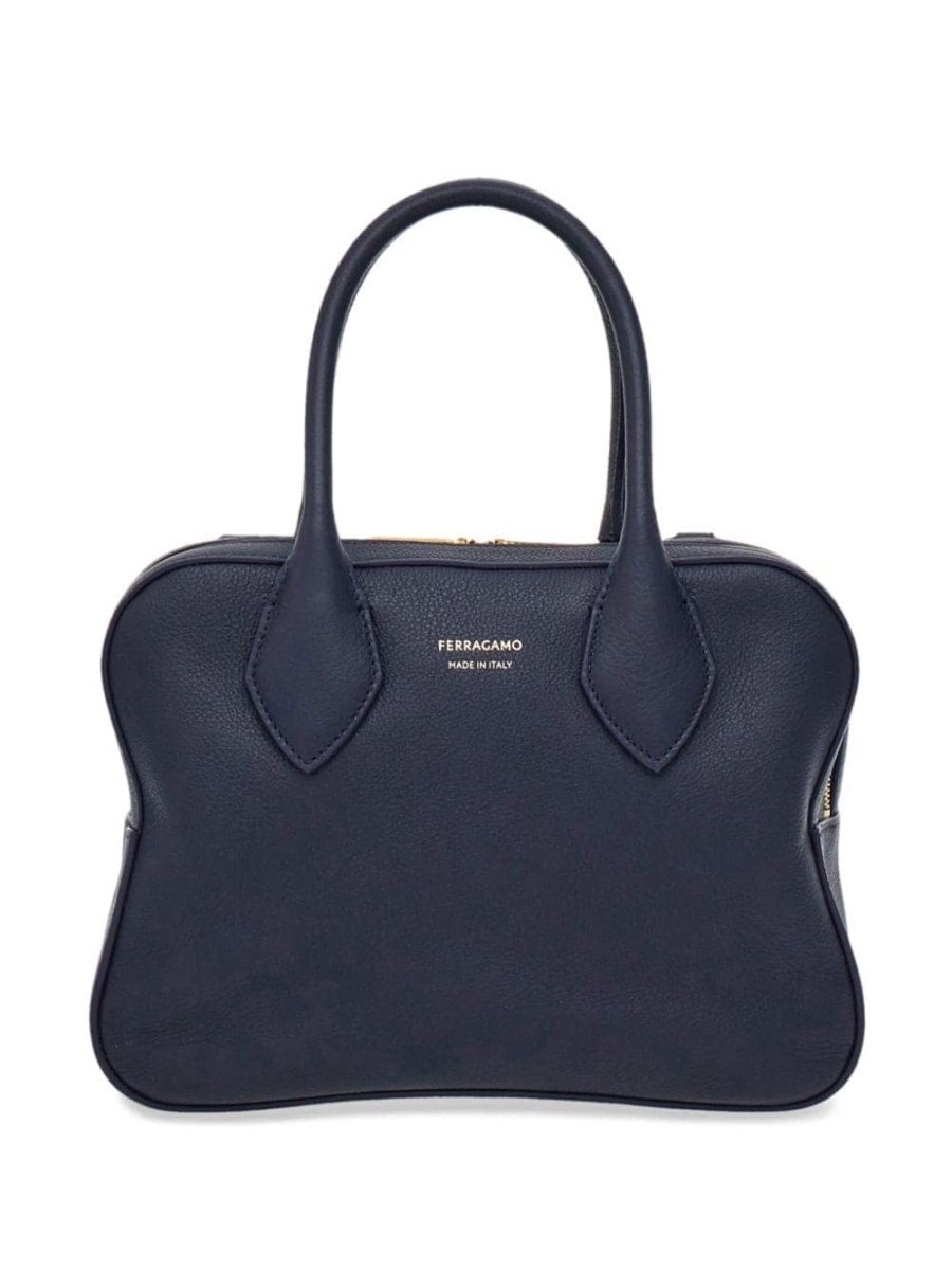 logo-stamp leather tote bag