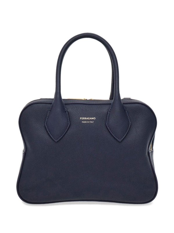 logo-stamp leather tote bag