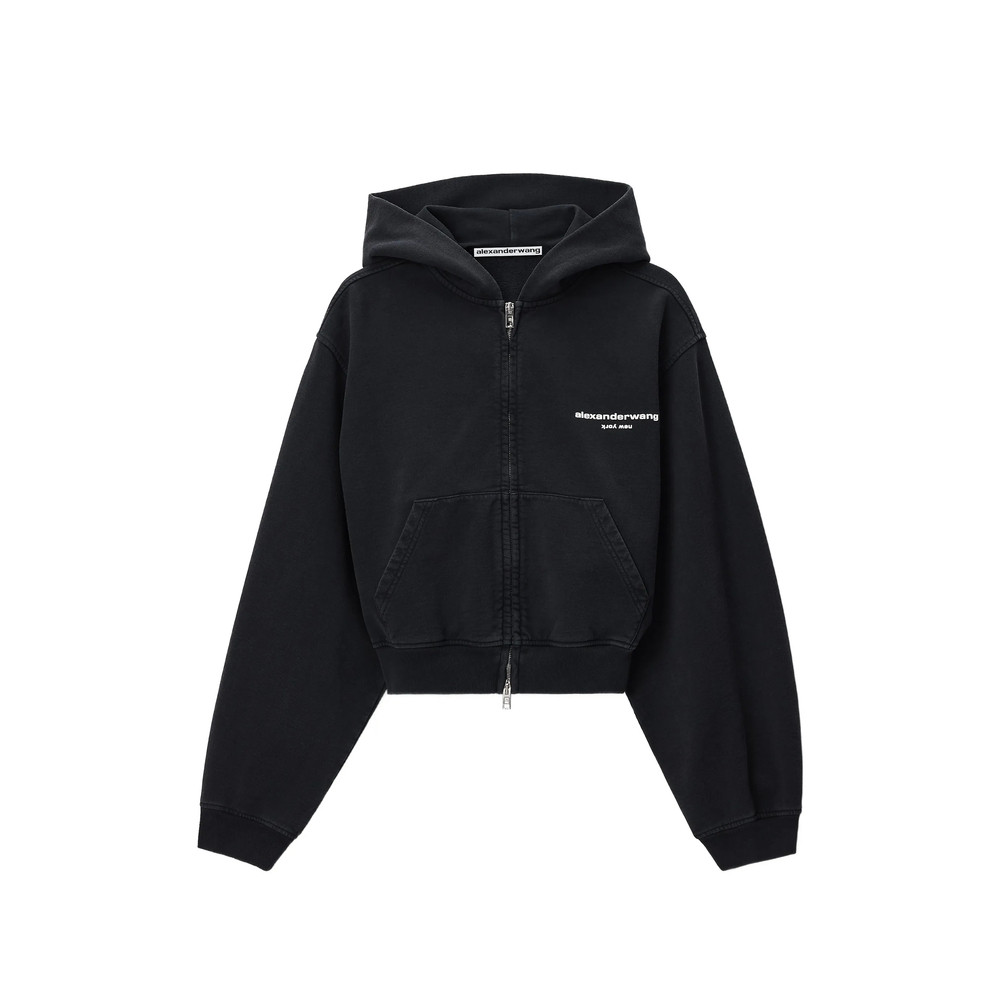 Alexander Wang Zip-up Hoodie W/ Logo Print