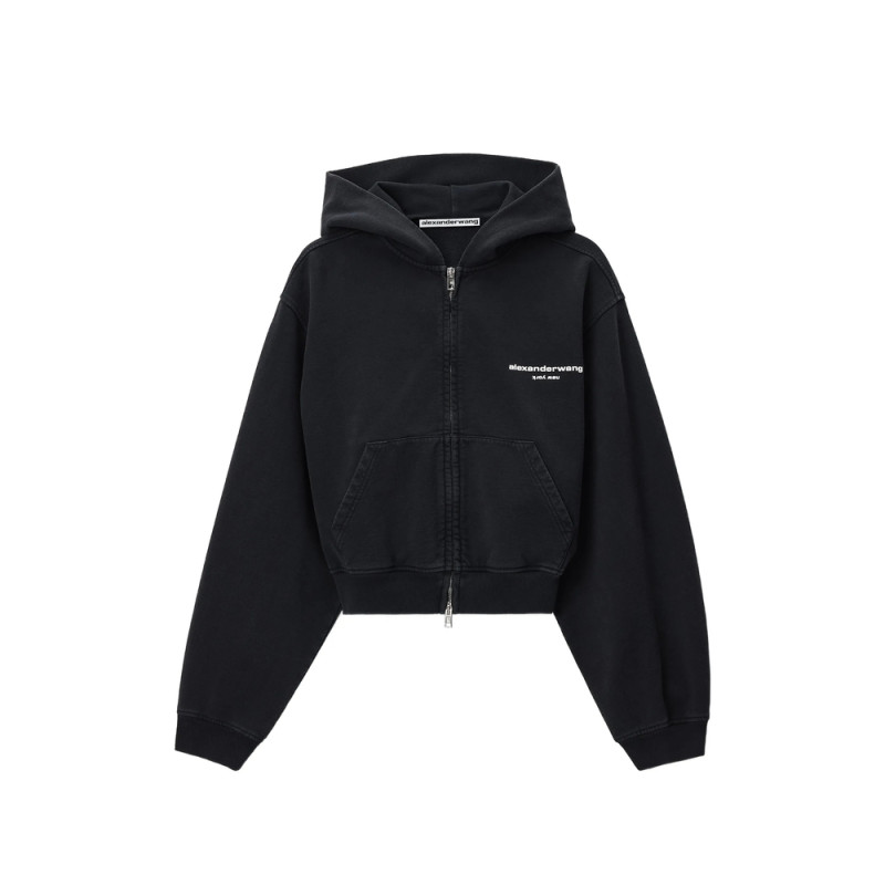 Alexander Wang Zip-up Hoodie W/ Logo Print