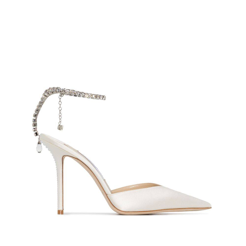 Jimmy Choo Saeda 100mm Crystal-anklet Pumps