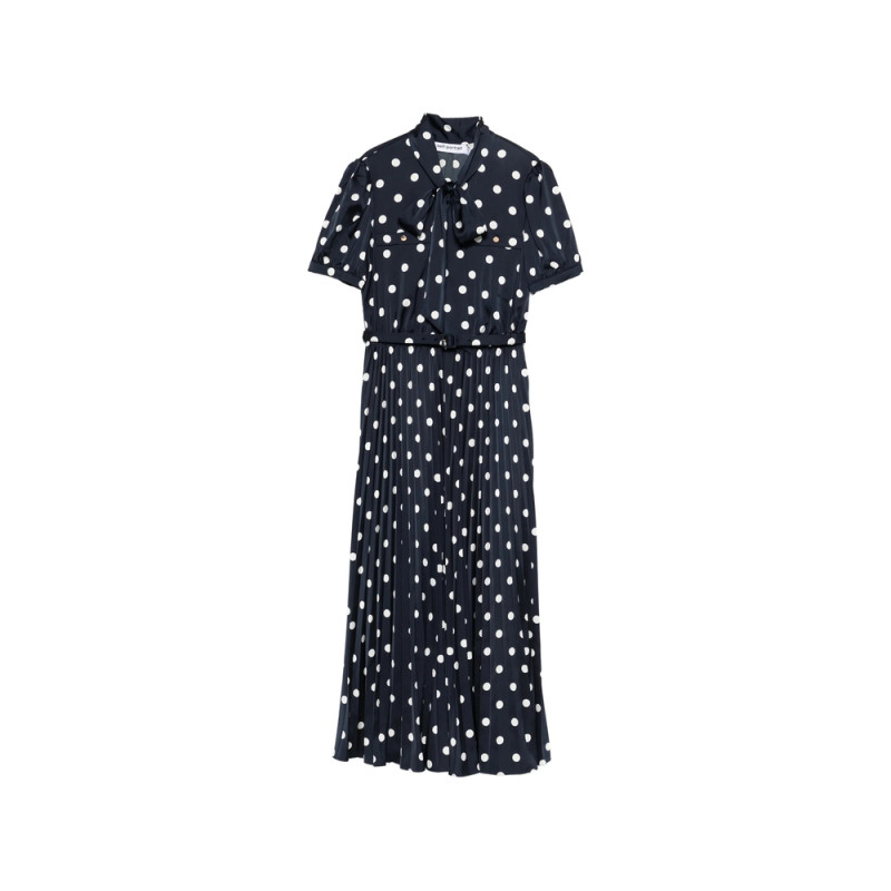 Self-portrait Polka Dot Pleated Midi Dress