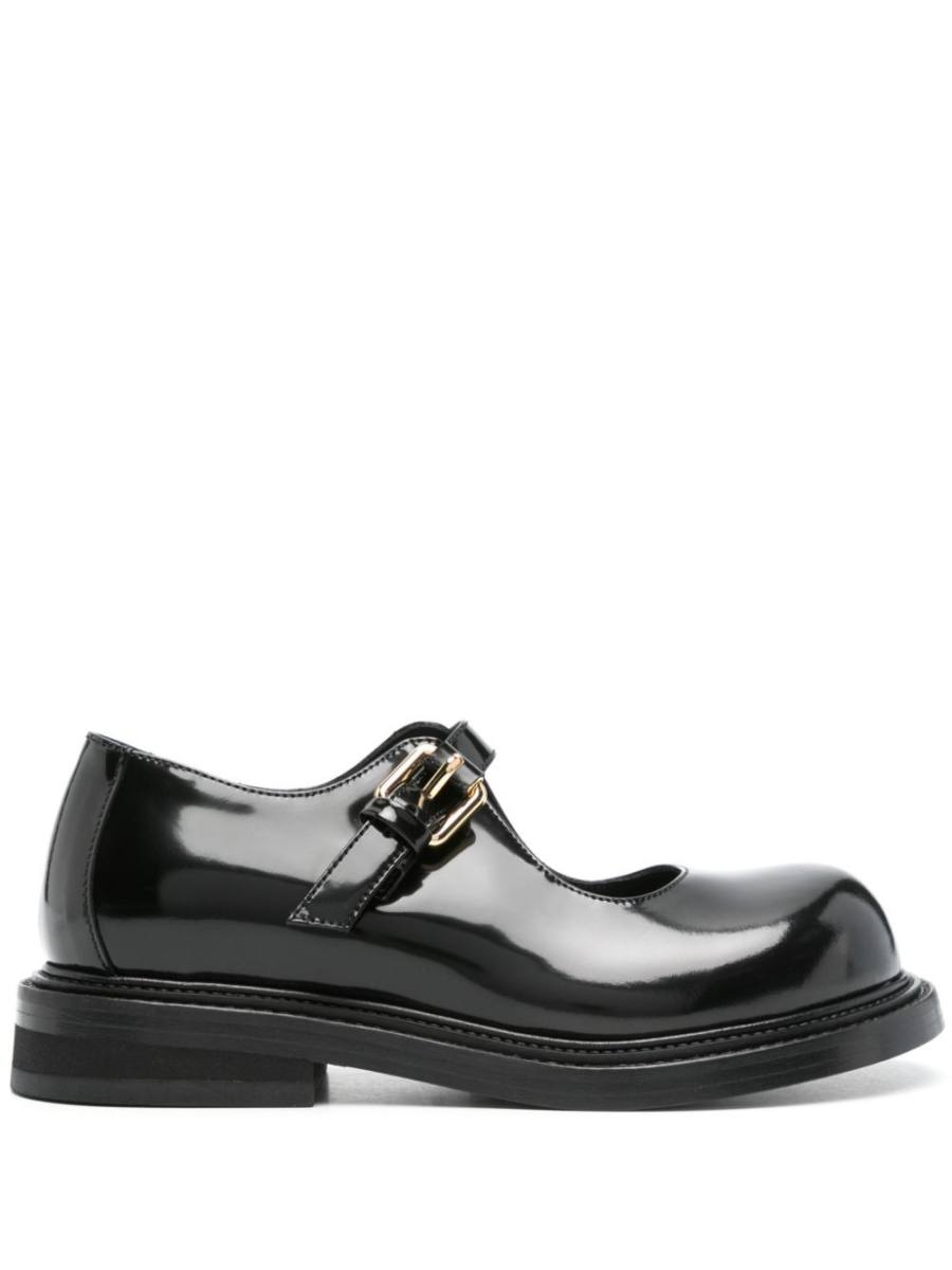leather mary jane flats