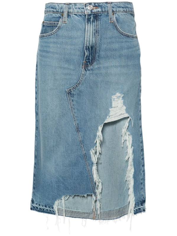 distressed denim skirt