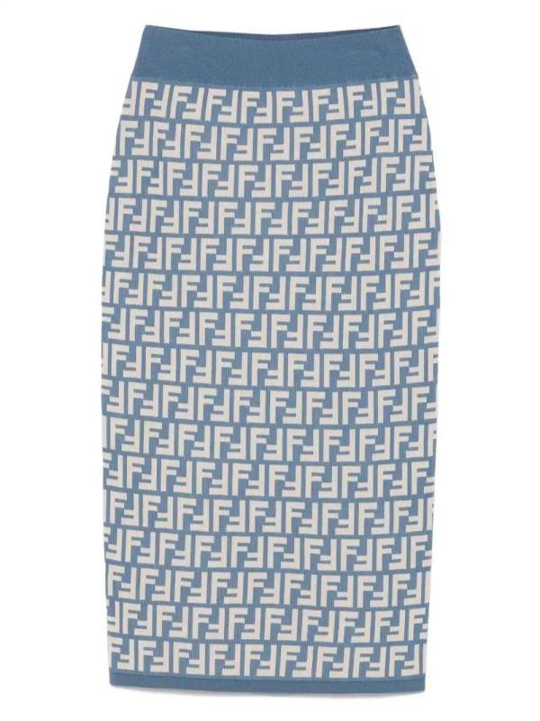 FF-jacquard midi skirt